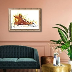 «Кеды» в интерьере классической гостиной над диваном
