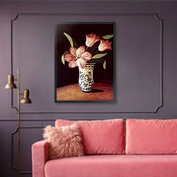 «Striped Tulip» в интерьере гостиной с розовым диваном
