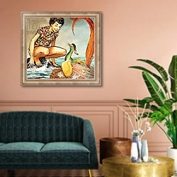 «Peter Pan and Wendy 40» в интерьере классической гостиной над диваном