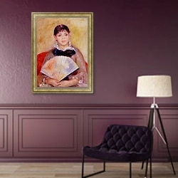 «Женщина с веером 2» в интерьере в классическом стиле в фиолетовых тонах