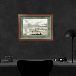 «Rio de Janeiro» в интерьере кабинета в черных цветах над столом