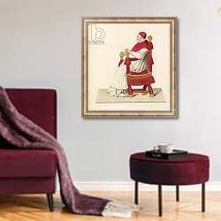 «Pope Sixtus IV, between 1471 and 1484» в интерьере гостиной в бордовых тонах