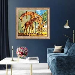 «Virginia the Giraffe» в интерьере в классическом стиле в синих тонах