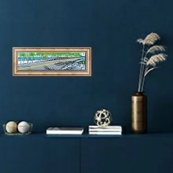 «On the road, Highway 11, Taitung, Taiwan, 2011, oil on canvas» в интерьере в классическом стиле в синих тонах