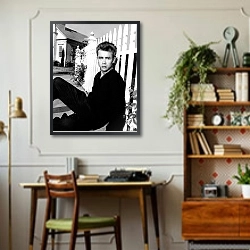 «Dean, James» в интерьере кабинета в стиле ретро над столом