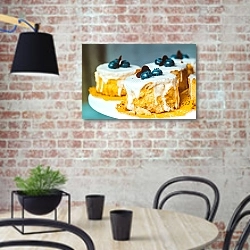 «Черничные кексы» в интерьере современной кухни с кирпичной стеной
