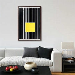 «Yellow Box Self-Storage» в интерьере гостиной в стиле минимализм в светлых тонах