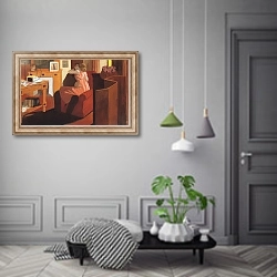 «Intimacy, Couple in an Interior with a Partition, 1898» в интерьере коридора в классическом стиле