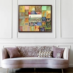 «Cevennes Mosaic» в интерьере гостиной в классическом стиле над диваном