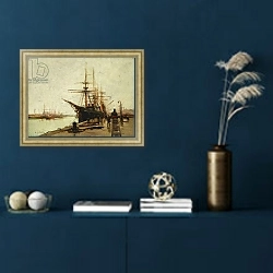 «A Harbour,» в интерьере в классическом стиле в синих тонах