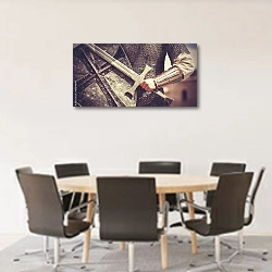 «Рыцарь со щитом» в интерьере конференц-зала с круглым столом