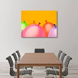 «Разноцветные воздушные шары 1» в интерьере конференц-зала над столом для переговоров