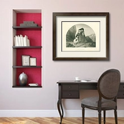 «Агарь и Измаил» в интерьере кабинета в классическом стиле над столом
