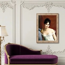 «Portrait of Madame Recamier 2» в интерьере в классическом стиле над банкеткой