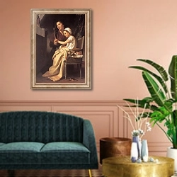 «Благодарность» в интерьере классической гостиной над диваном