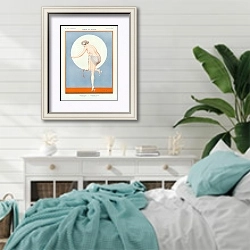 «Phcebe Se Couche 1» в интерьере спальни в стиле прованс с голубыми деталями