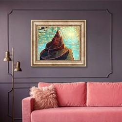 «Сказка Замка» в интерьере гостиной с розовым диваном