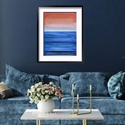 «Skyline. Horizon 8» в интерьере современной гостиной в синем цвете