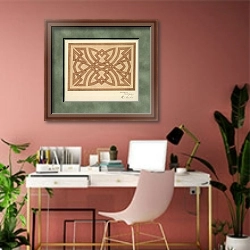 «Design of interlacing» в интерьере современного кабинета в розовых тонах