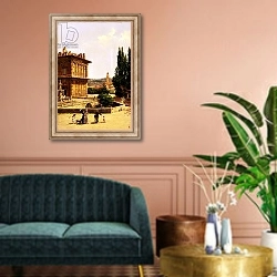 «By the Pitti Palace, Florence» в интерьере классической гостиной над диваном