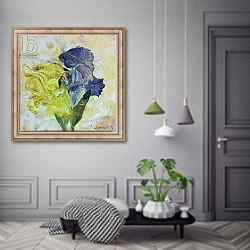 «Iris', flowers,, painting» в интерьере коридора в классическом стиле