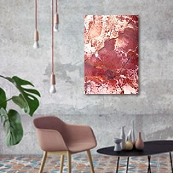 «Текстура красной яшмы» в интерьере в стиле лофт с бетонной стеной