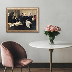 «The Board of Directors of 'La Republique Francaise', 1890» в интерьере в классическом стиле над креслом