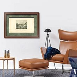 «Viaduct Bei Aachen 1» в интерьере кабинета с кожаным креслом