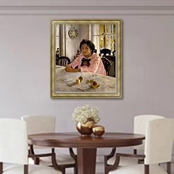 «Девочка с персиками 2» в интерьере столовой в классическом стиле