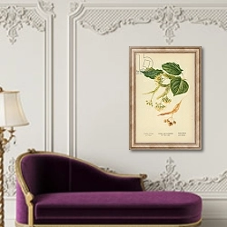 «Leaves and Blossoms of the Lime» в интерьере в классическом стиле над банкеткой