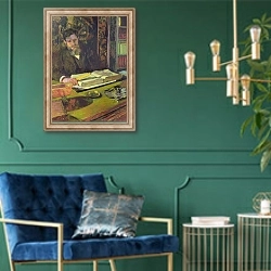 «Arthur Fontaine c.1906» в интерьере в классическом стиле с зеленой стеной