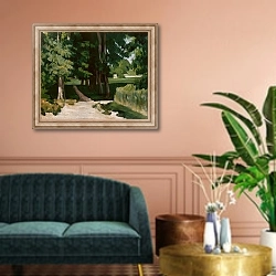 «The Avenue at the Jas de Bouffan» в интерьере классической гостиной над диваном