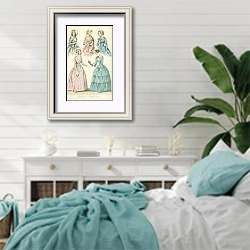 «Fashions for September 1846» в интерьере спальни в стиле прованс с голубыми деталями