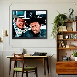 «Wayne, John (El Dorado)» в интерьере кабинета в стиле ретро над столом