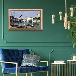 «The Seine» в интерьере в классическом стиле с зеленой стеной