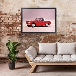 «Datsun Fairlady 2000 (SR311) '1967–70» в интерьере гостиной в стиле лофт над диваном