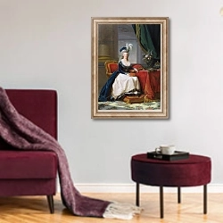«Marie-Antoinette 1788» в интерьере гостиной в бордовых тонах