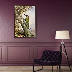 «Green Woodpecker 1» в интерьере в классическом стиле в фиолетовых тонах