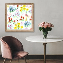 «Floral Garden, 2014» в интерьере в классическом стиле над креслом