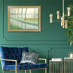 «Le Sausseron, Nesles-la Vallee, c.1891» в интерьере в классическом стиле с зеленой стеной
