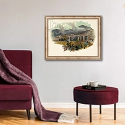 «Holyrood Palace» в интерьере гостиной в бордовых тонах