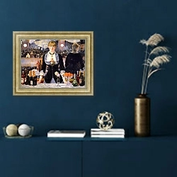 «Бар в Фоли Бержер  -  1882» в интерьере в классическом стиле в синих тонах