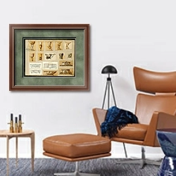 «Selection of designs, House of Carl Faberge 6» в интерьере кабинета с кожаным креслом