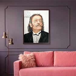 «Dali» в интерьере гостиной с розовым диваном