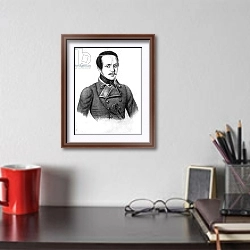«Mikhail Yuryevich Lermontov 2» в интерьере кабинета над письменным столом