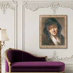 «Copy of a portrait by Rembrandt of his mother, 1776» в интерьере в классическом стиле над банкеткой