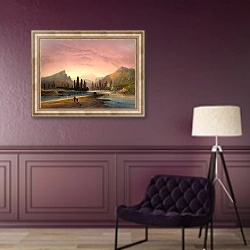 «Река Альма» в интерьере в классическом стиле в фиолетовых тонах