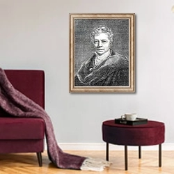 «Friedrich Wilhelm Joseph von Schelling» в интерьере гостиной в бордовых тонах