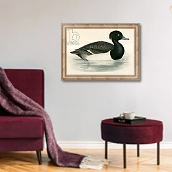 «Tupted Duck» в интерьере гостиной в бордовых тонах