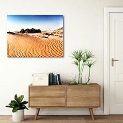 «Пустыня Вади Рам в Иордании» в интерьере современной прихожей над тумбой